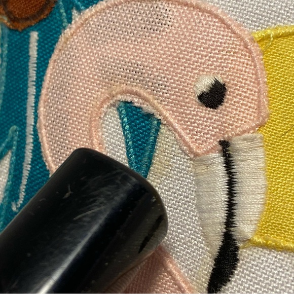 Vintage Flamingo Beach Pot Holder quilted beach theme kitchen decor Florida 90s - Picture 9 of 12